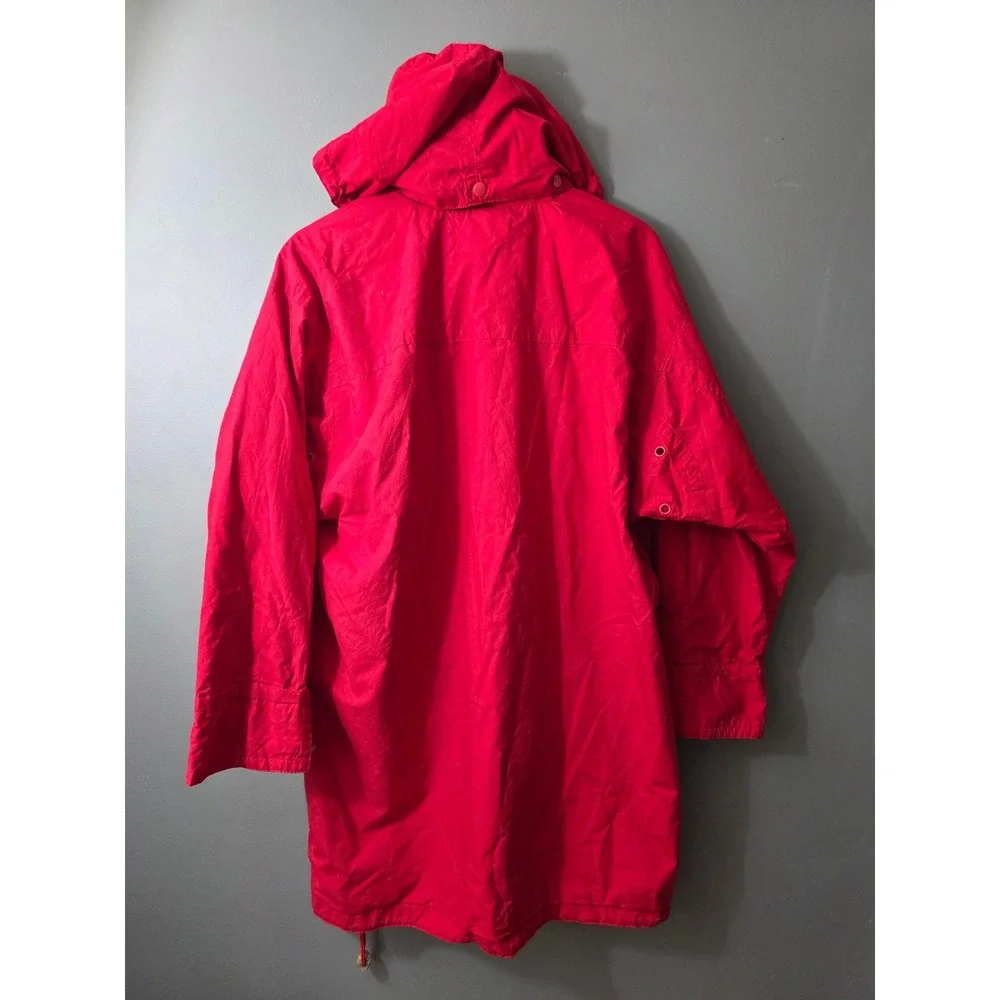Whitefish Vintage Red Cotton Hooded Parka Jacket Mens XL Full Zip Anorak Coat